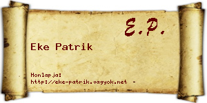 Eke Patrik névjegykártya